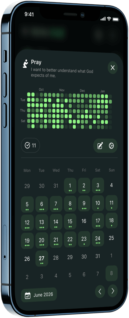 Better Self app showing streak statistics and goal progress